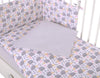 Baby cotton bedding set 2-pcs 120x90 cm- hedgehogs grey