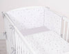 Double-sided baby cotton bedding set 2-pcs - mini gray stars/gray