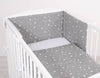 Baby cotton bedding set 2-pcs 120x90 cm - mini stars white/white