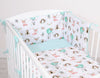 Baby cotton bedding set 2-pcs 120x90 cm- foxes beige/mint