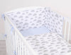 Baby cotton bedding set 2-pcs 120x90 cm- clouds gray/blue