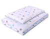 Baby cotton bedding set 2-pcs 120x90 cm- gray -blue stars