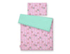 Baby cotton bedding set 2-pcs 120x90 cm- owls pink-mint